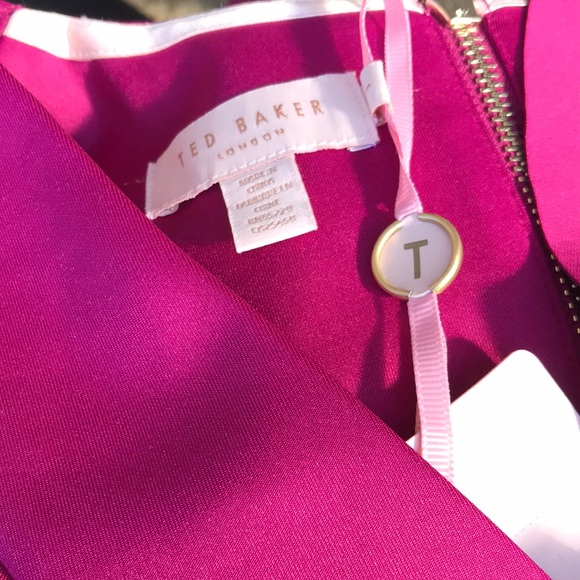 New TED BAKER Alair Pink V Neck Ruffle Collar
Dress - Picture 11 of 16